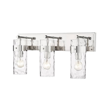 Z-Lite Fontaine 3 Light Vanity, Polished Nickel & Clear 3035-3V-PN